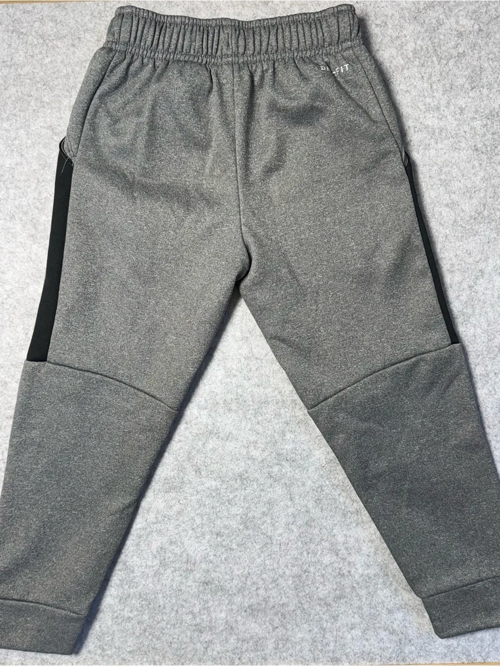 Nike Kids Gray Jogger Sweatpants with Black Side Stripe